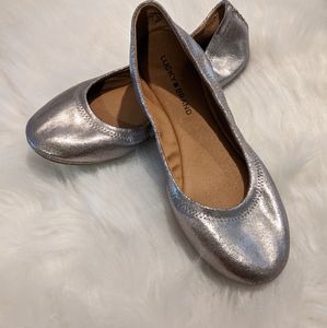 Lucky 🍀 brand pewter metallic ballet leather flats 10